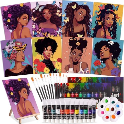 Cholemy 36 Pcs Paint and Sip Kit Gift for Adults 8''x10'',Sunshine Lady by Cholemy