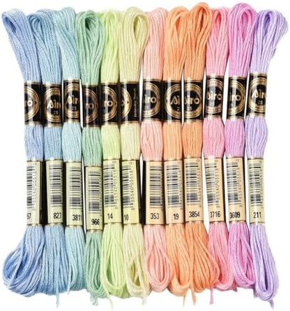 12 Skeins 105 Yards Macaroon Embroidery Floss String for Jewelry by CABODYALS