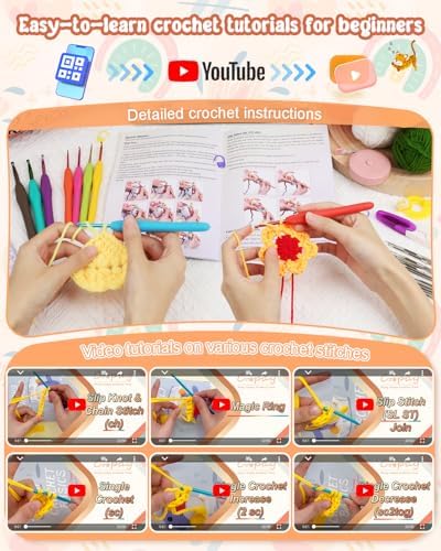 Coopay Crochet Kit for Beginners Adults Kids w/Step-by-Step Instructions - Image 3