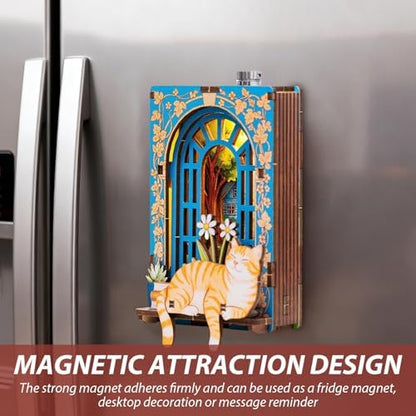Book Nook Kit DIY Miniature House 3D Wooden Puzzle Bookshelf Decor - Image 2