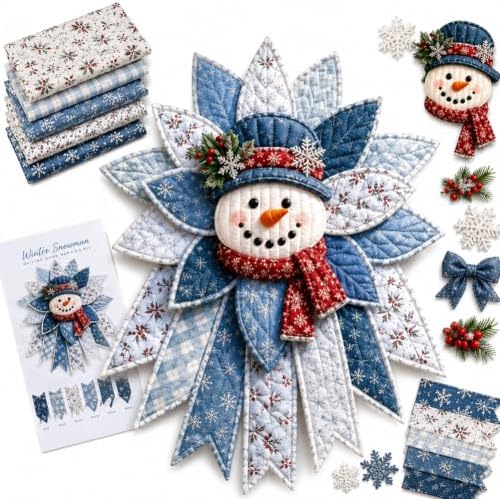 DIY Quilted Halloween Pumpkin Door Hanger Kit Handmade Patchwork (Snowman) by Unknown