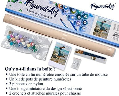 Figured'Art Paint by Numbers for Adults Feet in Water During Summer 16"x20" - Craft Art Painting DIY Kit Rolled Canvas Without Frame - Image 5