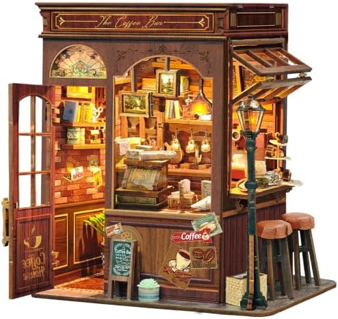 Book Nook Kit DIY Miniature House 3D Wooden Puzzle - Morning Mist Cafe by Homedecorexpert