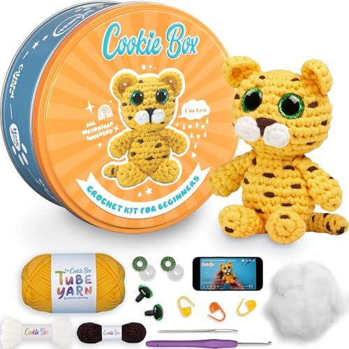 Cookie Box Crochet Kit for Beginners, Leopard Leo by CookieBox