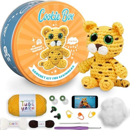 Cookie Box Crochet Kit for Beginners, Leopard Leo by CookieBox