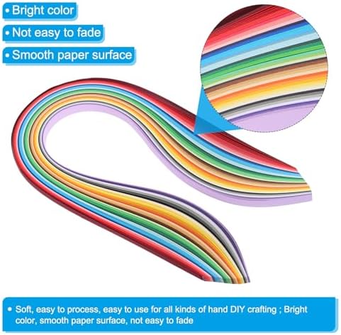 PATIKIL 180pcs Quilling Strips Paper 3/8"(10mm) 54cm Origami Paper Quilling Strip for Art DIY Hand Craft 36 Colors - Image 3