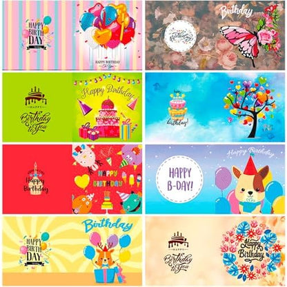 Diamond Art Painting Happy Birthday Cards, 8 Packs 5D Diamond Greeting Cards Kits for Adults DIY Diamond Art Birthday Cards with Envelopes Birthday Gifts for Families, Friends, Partners by ACSAUMMY