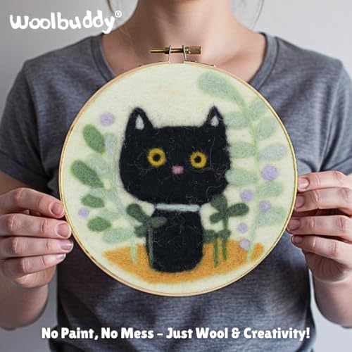 Woolbuddy Wool Painting Felting Hoop Kit 4PK, with Tools Set & Instruction - Image 6