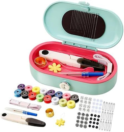 FKOG Sewing Project Kit, 135 Pcs Family Sewing Supplies Repair Kit Traveler Sewing Kit Sewing Thread Accessories DIY Sewing Supplies Organizer (Light Blue) by FKOG