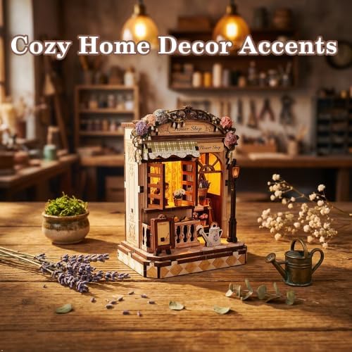 Book Nook Kit – DIY Miniature House 3D Puzzle with LED, 96-Piece Tiny House Dollhouse Kit for Bookshelf Decor, Unique Gift for Men Women Teens - Image 2