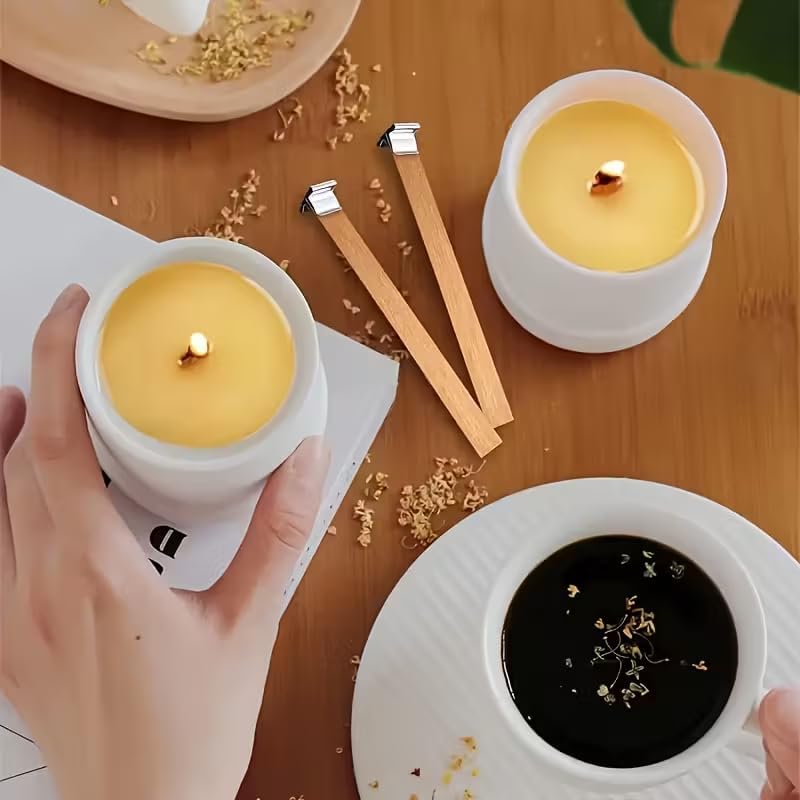Soy Wax Candle Making Kit with 2 Wick Types & Melting Pot- All-in-One DIY Candle Making Supplies for Beginners, Includes Wax, Wick Stickers, Holders, Wick Placing Tube Tools for Homemade Container - Image 4