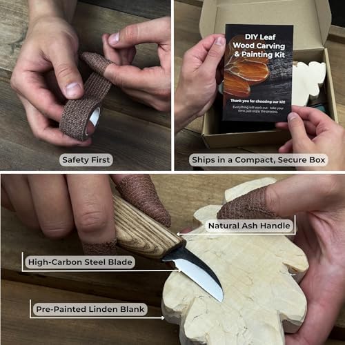 Sharky DIY Oak Leaf Wood Carving Kit for Beginners - Image 3