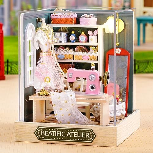 TuKIIE DIY Miniature Dollhouse Kit with Furniture, 1:24 Scale Creative Room Mini Wooden Doll House Plus Dust Proof for Kids Teens Adults(Beatific Atelier) | 1:24 Scale Creative Room Mini Wooden Doll House Accessories for Kids Aged 14+(Beatific Atelier) - Image 2