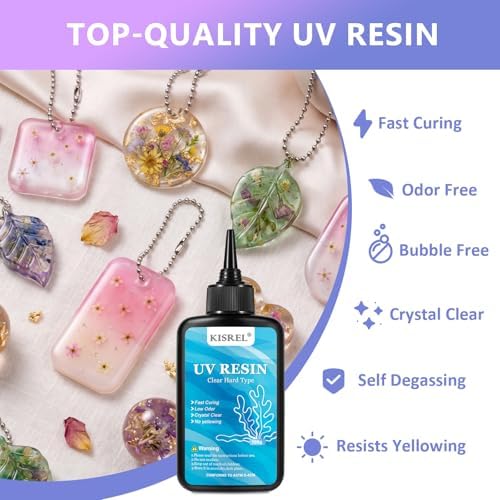 KISREL 200g UV Resin Kit with Light, Big 22 LED Beads Fast Curing Resin - Image 3