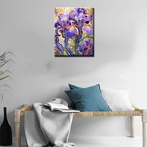 TUMOVO Violet Flowers Paint by Numbers for Adults and Beginner Purple Wildflowes Picture Paint by on Canvas Garden Floral Easy to Painting with Brushes Acrylic Pigment Home Decor (16x20inch) - Image 4