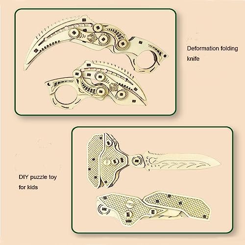 DIY Wooden Model Building Kit for Adults Handmade Craft Carpentry Model Creative Wooden Assembly Knife Model Unique Gifts for Adults - Image 4