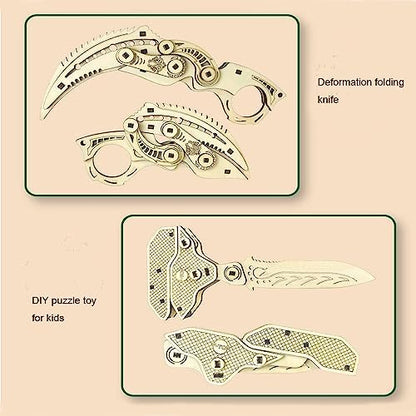 DIY Wooden Model Building Kit for Adults Handmade Craft Carpentry Model Creative Wooden Assembly Knife Model Unique Gifts for Adults - Image 4