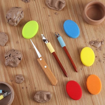 Leriton 2 Pack Clay Carving Tools Pottery Scrapers, Set 4, Colorful - Image 5