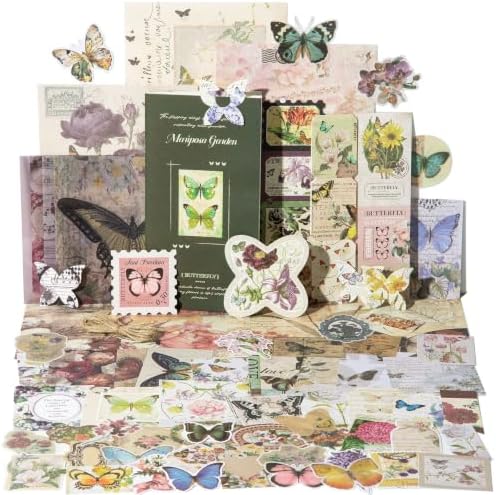 YagCu Butterfly Scrapbook Kit, Vintage Junk Journal Supplies by YagCu