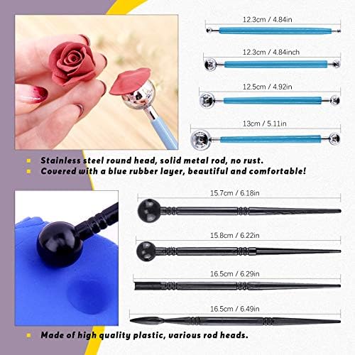 Swpeet 29Pcs Hand Modeling Clay Sculpting Tools Kits, Ball Stylus Tool, Wooden Dotting Tools, Rubber Tip Pens, Sculpture Knives, Ceramic Pottery Tools Sculpting Kit for Making Modeling Clay - Image 2