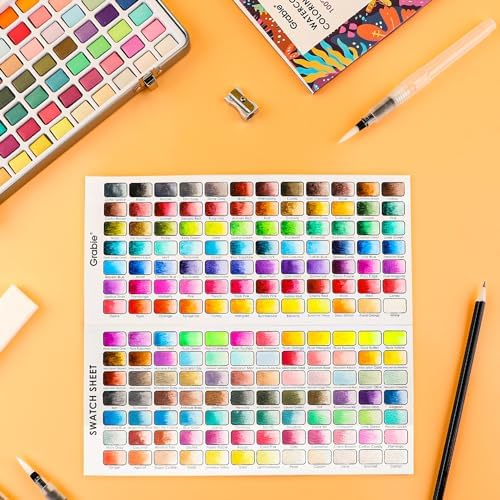 Grabie Set of 168 Color Watercolor Paint Set with Brush Pens - Image 4
