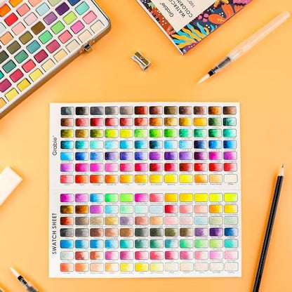 Grabie Set of 168 Color Watercolor Paint Set with Brush Pens - Image 4