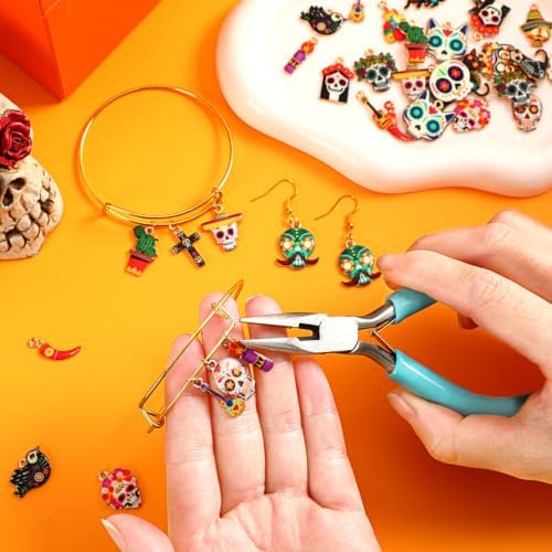 MARFOREVER 40 Pcs/20 Pairs Dia De Los Muertos Charms for Jewelry Making - Image 5