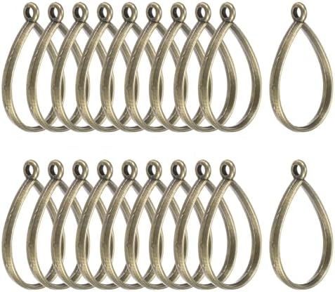 M METERXITY 20-Pack Open Bezels for Resin, Teardrop Shape Open Back Bezel Pendants for Resin Jewelry Making/DIY Earrings Necklace, Alloy Hollow Frame Pendants [Bronze Tone] by MMETERXITY