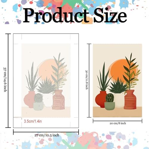 Tropical Plants Park Art 6 Packs Paint by Number Kits for Adults Beginners,Green Succulent Plants Paint by Number,Cactus Botanical DIY Oil Paintings on Canvas Frameless Home Wall Decor 8 x11.8 inch - Image 3