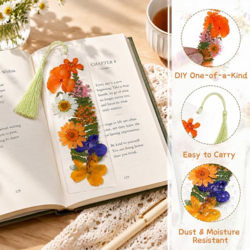 447 Pcs Dried Flower Bookmark Making Kit, DIY Craft for Adults - Image 4