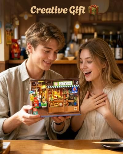 ROBOTIME Japanese Book Nook 3D Wooden Puzzles, Vintage Miniature Shop House - Image 6