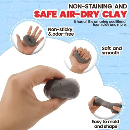 3.3 lbs Moldable Cosplay Foam Clay (Gray) - Air-Dry High Density for Intricate Designs Dries Evenly Within 24-48 Hours Sandable and Paintable - Image 4