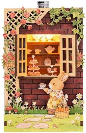 Book Nook Kit - DIY Miniature House Kit for Adults, Teens and Beginners, Dollhouse Booknook Library Tiny House Bookshelf Decor 3D Wooden Puzzle, Gifts for Family, Friends by Unknown