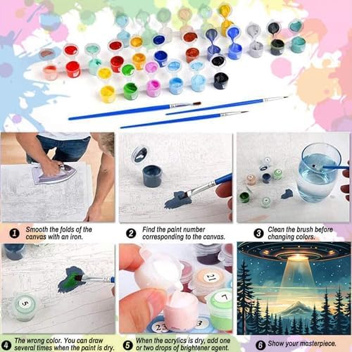 Arttoplus UFO Paint by Numbers Kit for Adults Beginner 16x20 inch - Image 6