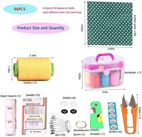 50 Pcs 4" x 4" Craft Fabric, Craft Bundle Patchwork, Pre-Cut Quilt Squares, Quilting Fabric Bundles with Sewing Kit for DIY Artcraft Pattern - Image 3