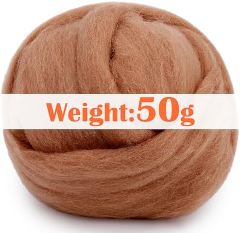 Mayboos 1.76oz Oak Brown Natural Wool Roving, Needle Felting Wool - Image 2
