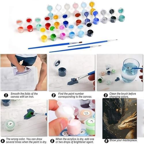 BYGFHLYW Animal Dragon Paint by Numbers Kit for Adults Beginners - Image 7