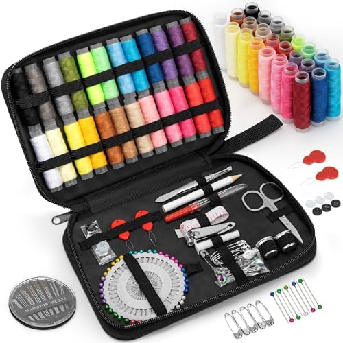 KEYHOT Sewing Kit for Adults, Needle and Thread Kit, Travel Size 130 Pcs by KEYHOT