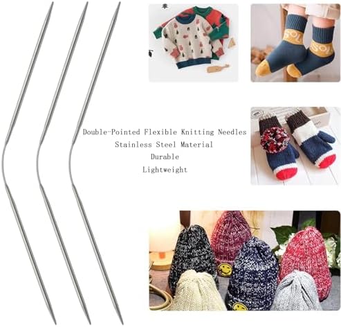 3Pcs Size US 7 (4.5mm) 9-inch (23cm) Double-Pointed Flexible Circular Needles，Handmade DIY Projects Like Sweater, Scarf, Gloves, ect - Image 7