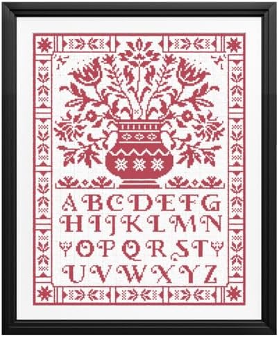 FREEBLOSS 11CT Cross Stitch Kits Flowers and Letters Stamped Cross Stitch Wall Painting Craft Kit Full Range of Embroidery Starter Kits for Adult Beginners with Instruction 15.8 x 19.7inch by FreeandCreativeCraftsArt