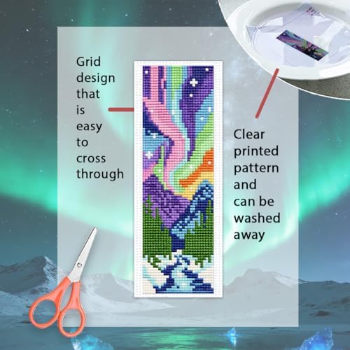 ORIGACH 6 Set Fantasy Dazzling Scenery Cross Stitch Bookmark Kit - Image 3