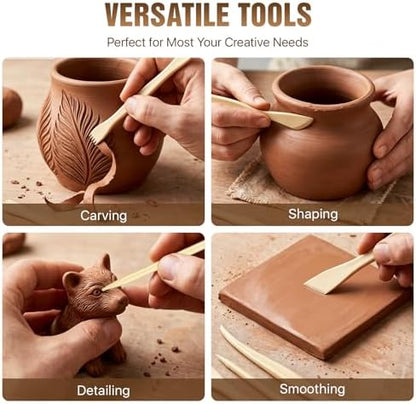 Lainballow 100 Pcs Clay Tools Kit, Plastic Pottery Tools, Clay Sculpting Tools, Double Ended Clay Carving Tools, Modeling Clay Tools Bulk for Carving Shaping Embossing for Beginners Hobbyists Artists - Image 5