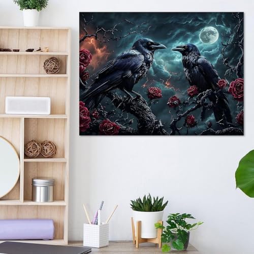 Halloween Crow Paint by Numbers Kit for Adults Beginner (Without Frame) - Image 2