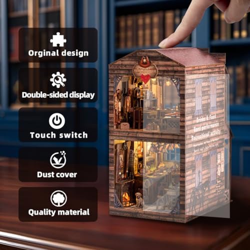 Book Nook Kit - DIY Miniature House Diorama Dollhouse Kit, Booknook Tiny Western Bookshelf Decor, 3D Wooden Puzzle for Adults,DIY Hobby Craft Gift(Old Town Saloon) - Image 3