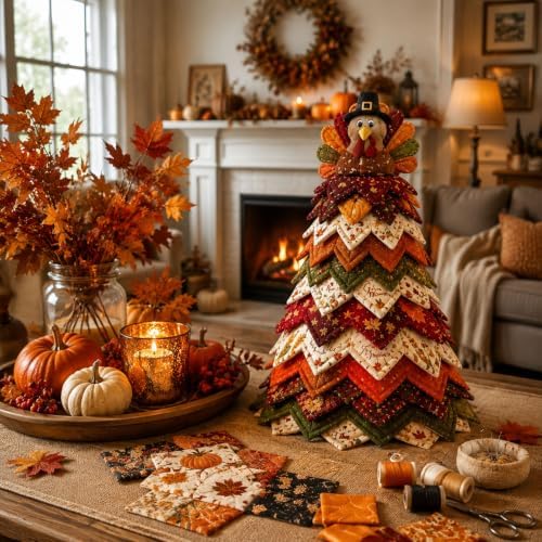 DIY Quilted Christmas Tree Kit, 3D Padded Fabric Sewing Craft Set (Ghost) - Image 6