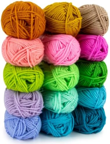 MAQIHAN Acrylic Yarn for Crocheting - 15x20g Soft Knitting Yarn for Crafts by MaqiIhanCustomOfficial