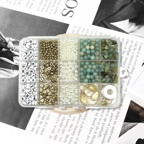 Jewelry Making Kit, Natural Amazonite Stone & Letter Beads for DIY Crafts - Image 5