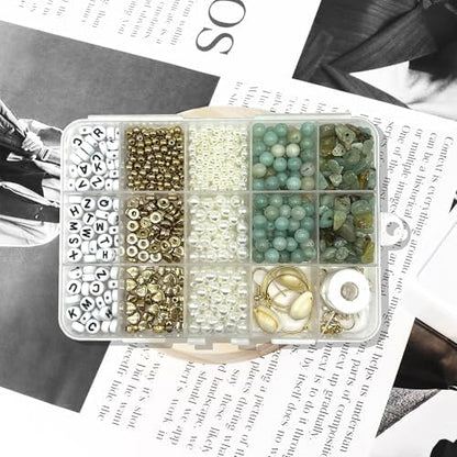 Jewelry Making Kit, Natural Amazonite Stone & Letter Beads for DIY Crafts - Image 5