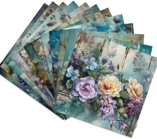 24 Sheets Multicolor Floral Patterned Craft Paper, 6" x 6" Square Coated Paper for DIY Card Making, Scrapbook, Gift Decorations - Image 7