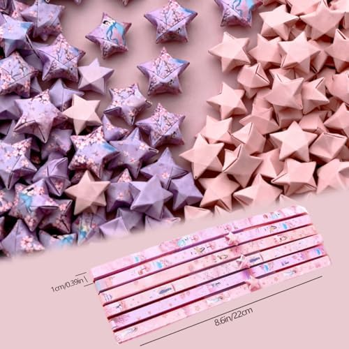 Origami Paper Stars, Colorful Handcraft Origami Lucky Star Paper DIY Paper Arts Creativity Hand Art Crafts (Cherry Blossom Girl(540) sheets) - Image 2
